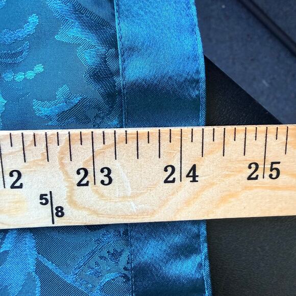 VTG 90'S VICTORIAS SECRET P/S Gold Label Teal Paisley Satin Romantic Nightshirt - Picture 5 of 10